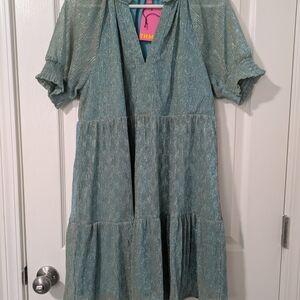 THML Shimmering Blue Mini Dress